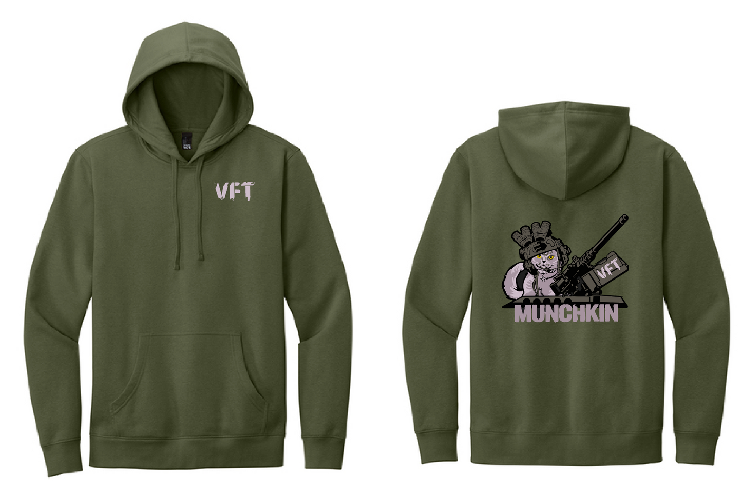 Hoodie: VFT MUNCHKIN Quad Nod Green