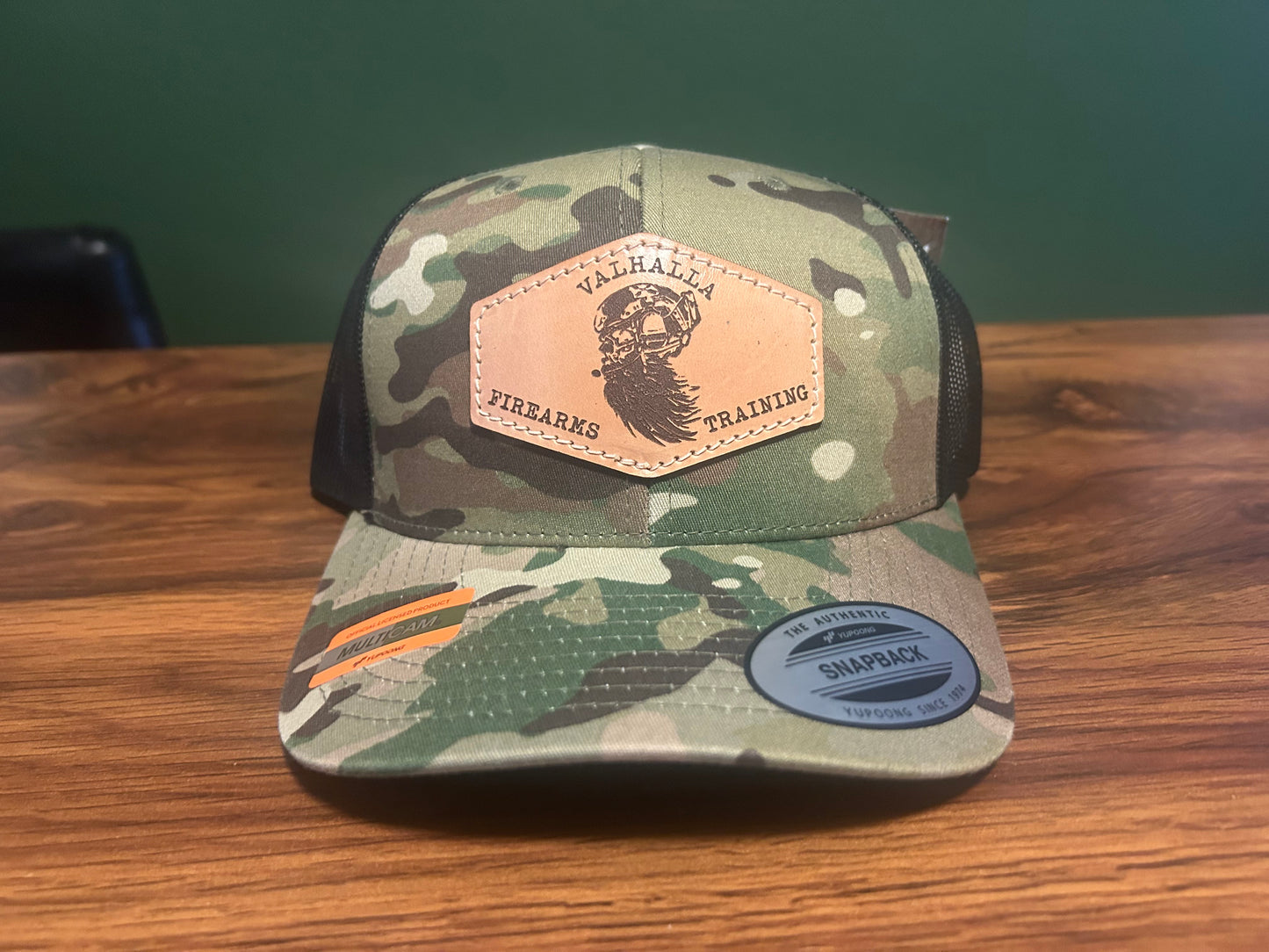 Hat: VFT Multicam Tactical Snapback Hat Leather Logo